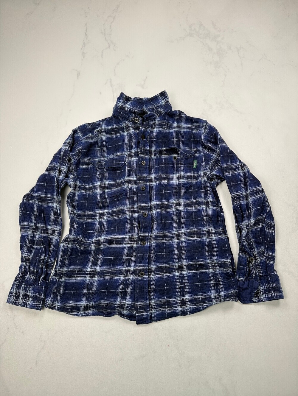 Woolrich Button-Up Shirt Blue 90s VTG Classic Style - Mens M